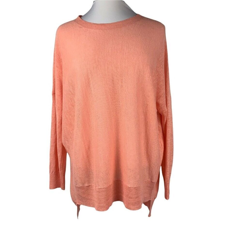 Eileen Fisher Women's Size P Large Linen Lightweight Sweater Pull Over Peach
